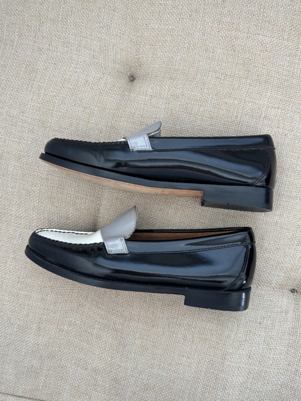 G.H. Bass & Co. Weejuns Wylie Black Grey Polished Loafers - Womens 7 - Picture 7 of 8